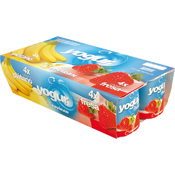 Imagen de Strawberry and banana flavored yogurt 125 g pack 8 u
